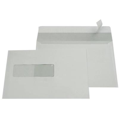 Gallery enveloppen ft 156 x 220 mm, venster links, stripsluiting, binnenzijde grijs, 500 stuks