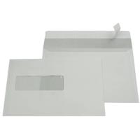 Gallery enveloppen ft 156 x 220 mm, venster links, stripsluiting, binnenzijde grijs, 500 stuks - thumbnail