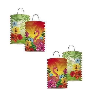 4x Lampionnen in hawaii thema - Feestlampionnen 4x Lampionnen in hawaii thema - Feestlampionnen