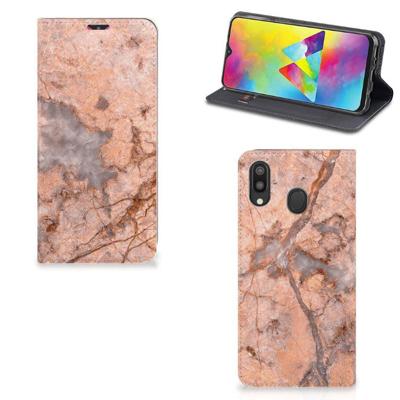 Samsung Galaxy M20 | Standcase | Marmer Oranje Samsung Galaxy M20 | Standcase | Marmer Oranje