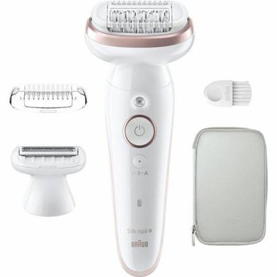 Elektrische epilator - BRAUN - Silk-épil 9 - Gemakkelijk ontharen - Langdurig zachte huid - 9-030 - Wit / Roze