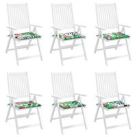 Tuinstoelkussens 6 st 40x40x3 cm stof meerkleurig - thumbnail