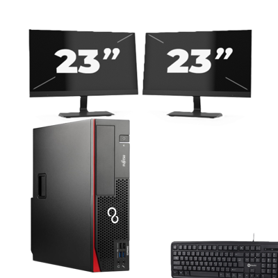 Fujitsu Esprimo D757 SFF - Intel Core i5-6e Generatie - 8GB RAM - 256GB SSD - Windows 11 + 2x 23 inch Monitor Fujitsu Esprimo D757 SFF - Intel Core i5-6e Generatie - 8GB RAM - 256GB SSD - Windows 11 + 2x 23 inch Monitor