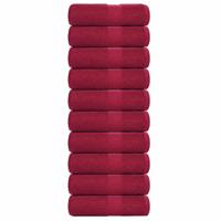 VidaXL Washandjes 10 stuks frogn bordeaux 30x30 cm 100% katoen - thumbnail