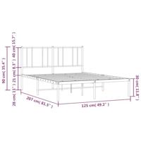 Bedframe met hoofdbord metaal wit 120x200 cm - thumbnail