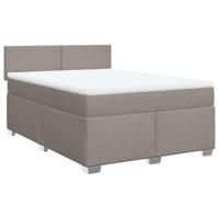 Boxspring met matras stof taupe 140x200 cm - thumbnail