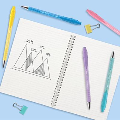 Paper Mate balpen Flexgrip Pastel RT, medium, blauwe inkt, blister van 5 stuks, assorti