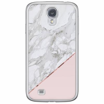 Samsung Galaxy S4 siliconen hoesje - Marmer roze