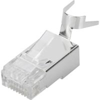 Digitus DN-219604 Digitus CAT 6A modulaire stekker voor ronde kabel, afgeschermd, 100 stuks DN-219604 RJ45, stekker Aantal polen (sensoren) 8P8C Zilver, - thumbnail