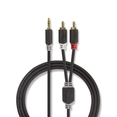 Stereo audiokabel | 3,5 mm male - 2x RCA male | 2,0 m | Antraciet [CABW22200AT20]