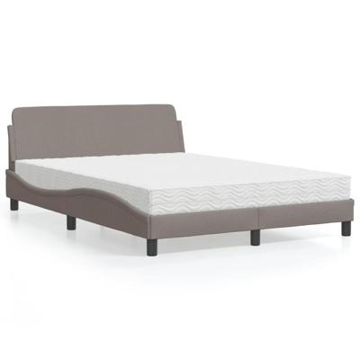 Bed met matras "Dover" stof taupe 120x200 cm