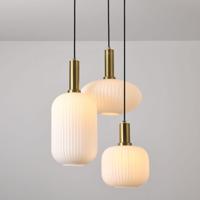 Hanglamp Iguazu Misto oro - Goud, zwart en gebroken wit - E27-fitting - IP20 voor binnen - Handgemaakt opaalglas - Drie vormen bollen - thumbnail