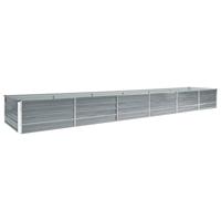 VidaXL Plantenbak verhoogd 480x80x45 cm gegalvaniseerd staal grijs - thumbnail