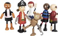 Small Foot - houten poppetjes piraat buigbaar, 6st. - thumbnail