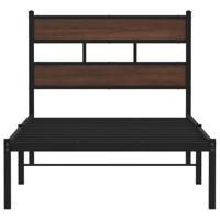 Bedframe met hoofdbord zonder matras bruin eiken 100x190 cm - thumbnail