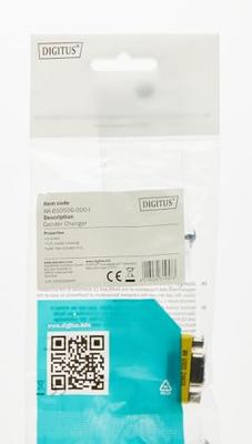 Digitus Adapter Serieel [1x D-sub bus 9-polig - 1x D-sub bus 9-polig] Zilver, Blauw, Geel