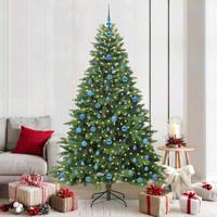 VidaXL Kunstkerstboom met 300 led met standaard groen 210 cm pe en pvc - thumbnail