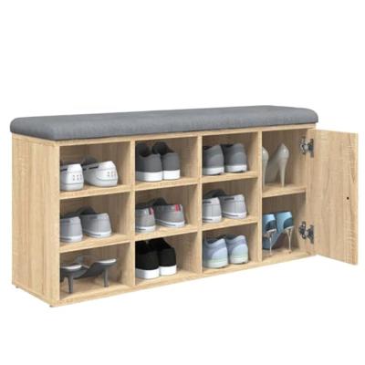 Schoenenbank 102x32x50 cm bewerkt hout sonoma eikenkleurig