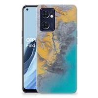 OPPO Reno 7 5G | Find X5 Lite | TPU | Siliconen hoesje | Marble Blue Gold - thumbnail