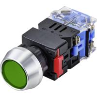 TRU COMPONENTS LAS0-L-11Z/G/12V Drukschakelaar 250 V 5 A 1x uit/aan Continu Groen IP40 1 stuk(s) - thumbnail