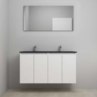 On-Line Badkamermeubelset - 120 cm - Voorgemonteerd - Greeploze Ladestructuur - Acryl Wastafel - 2 Kraangaten - Spiegel - Hoogglans Wit - V02 - thumbnail