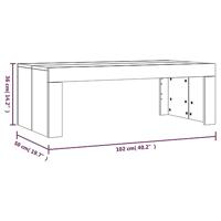 Salontafel 102x50x36 cm bewerkt hout zwart - thumbnail