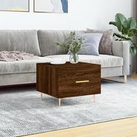 Salontafel 50x50x40 cm bewerkt hout bruin eikenkleur - thumbnail