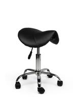 Zadelkruk Office laag harde wielen zw - thumbnail