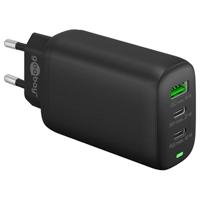Goobay USB + 2x USB-C snellader 65W zwart - 9550196 - thumbnail