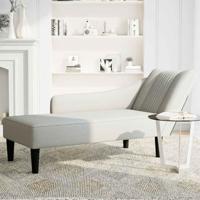 Chaise longue met rechterarmleuning fluweel lichtgrijs - thumbnail