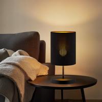 Scandinavische stijl Tafellamp - Corduroy Lampenkap - Cilinder - Black - ø20 x 40 cm - E27 Fitting - Geschikt voor Woonkamers en slaapkamers - Met schakelaar - thumbnail