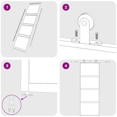 VidaXL Schuifdeur 76x205 cm gehard glas en aluminium zwart