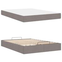 Bedframe met matras Taupe 140 x 200 cm Stof - thumbnail