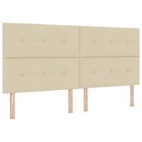 Bedframe met hoofdeinde Crème 200 x 200 cm Stof - thumbnail