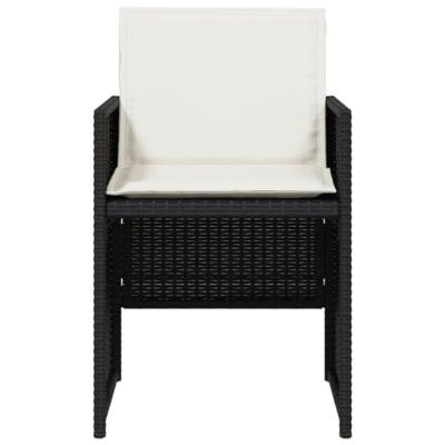 5-delige Tuinset met kussens poly rattan zwart