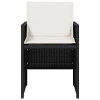 5-delige Tuinset met kussens poly rattan zwart - thumbnail