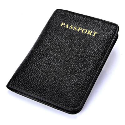 Litchi textuur multifunctionele echte lederen paspoort pakket voor travel(Black) Litchi textuur multifunctionele echte lederen paspoort pakket voor travel(Black)