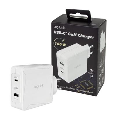 LogiLink PA0281 USB-oplader 100 W 1x USB-A, 1x USB-C USB PD Wit Binnen USB Power Delivery (USB-PD)