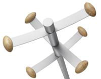 Unilux kapstok Bouquet, hoogte 175 cm, 6 kledinghaken, grijs/hout - thumbnail