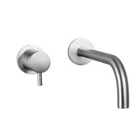 Inbouw Wastafelkraan Sanimex Bellezza Bagno 1-hendel Uitloop Gebogen 20 cm Geborsteld RVS - thumbnail