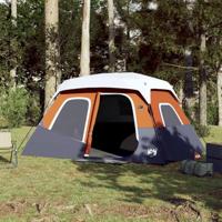 VidaXL Tent met led 6-persoons snelontgrendeling lichtgrijs en oranje - thumbnail
