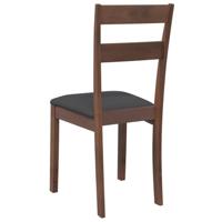 Eetkamerstoelen met kussens 2 st massief hout rubber bruin - thumbnail