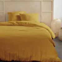 Bedset - TODAY - 123669 - 2 personen - 260x240cm - Effen katoenen gaas - Oker - thumbnail
