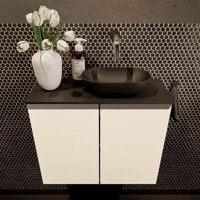 MONDIAZ FOWY toiletmeubel 60 cm kleur talc. Waskom positie rechts kleur urban | urban. Zonder kraangat Mondiaz