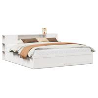 Bedframe zonder matras massief grenenhout wit 180x200 cm - thumbnail