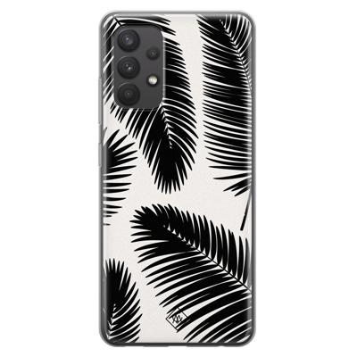 Samsung Galaxy A32 4G siliconen telefoonhoesje - Palm leaves silhouette Samsung Galaxy A32 4G siliconen telefoonhoesje - Palm leaves silhouette