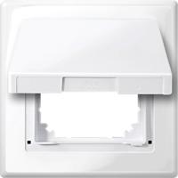 Merten 478019 Wandcontactdoos met randaarde en klapdeksel Afdekking Polar-wit 1 stuk(s) - thumbnail