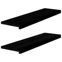 VidaXL Vensterbanken 2 st 90x25x2 cm massief eikenhout donkerbruin - thumbnail