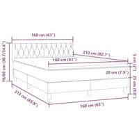 Boxspring met matras fluweel donkergroen 160x210 cm - thumbnail