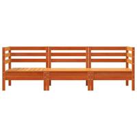 Tuinbank 3-zits massief grenenhout wasbruin - thumbnail